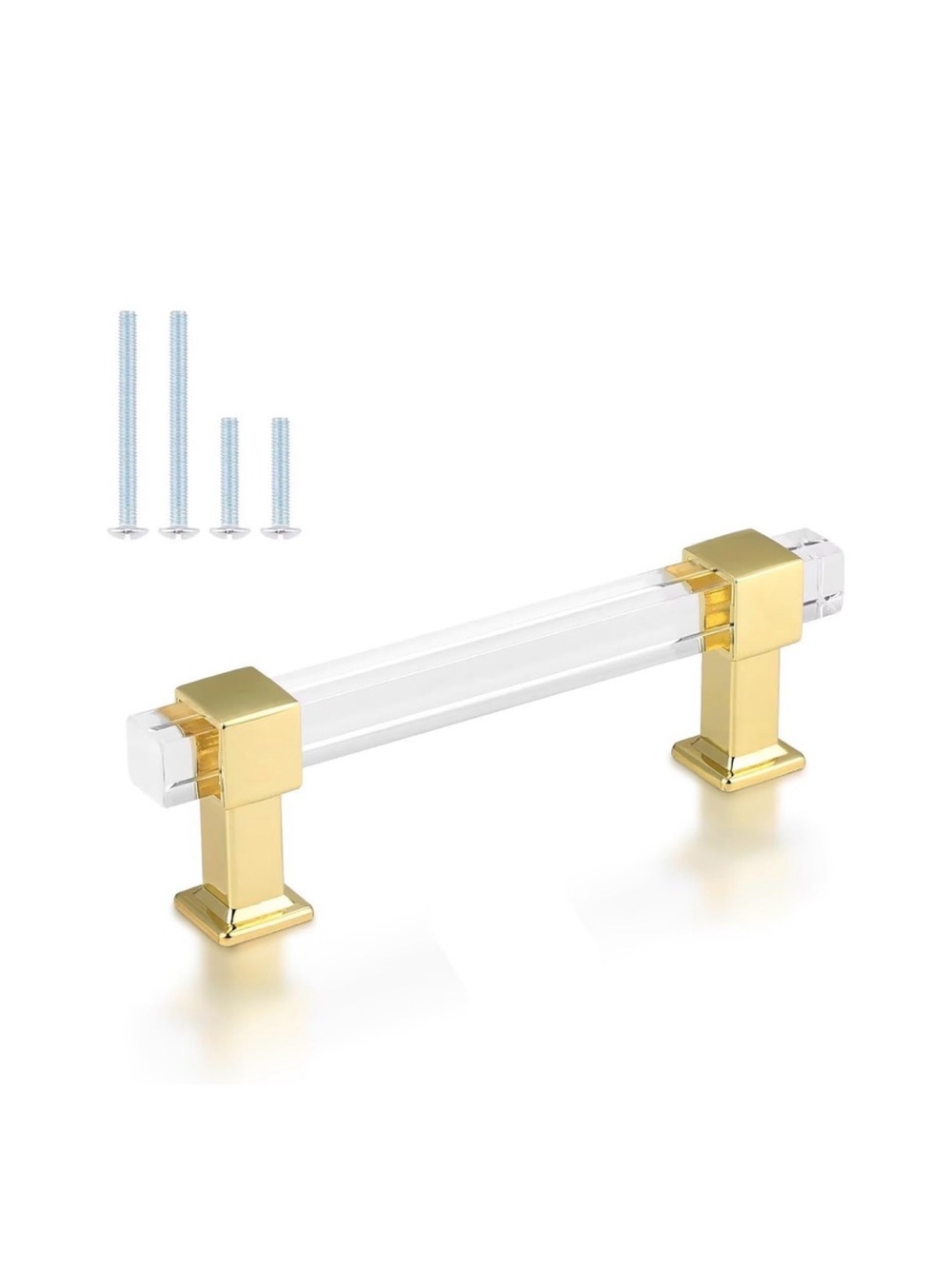 Gold & Clear Acrylic Cabinet Pull Handle pack of 25. For cabinets or dressers.